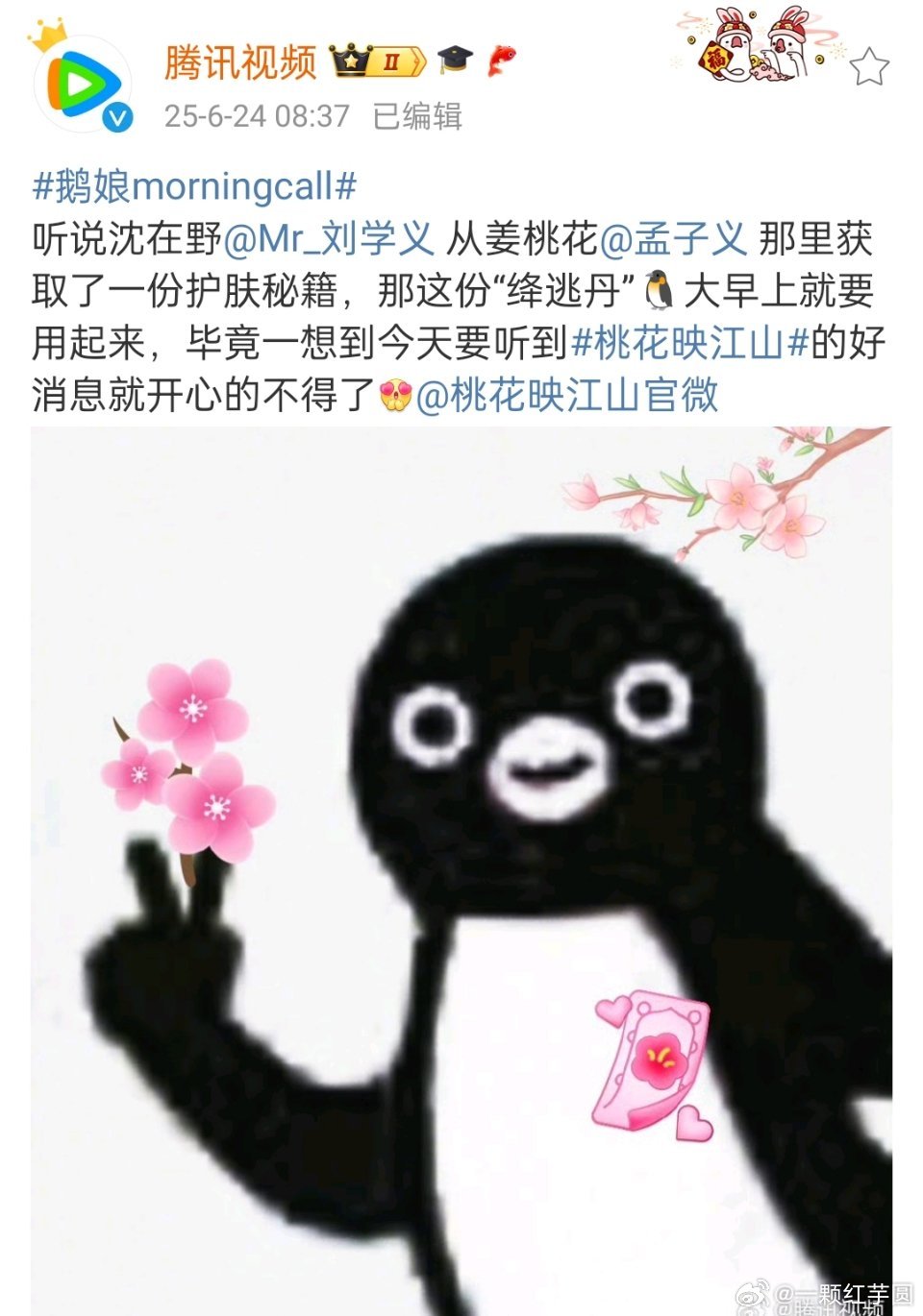 鹅这意思是今天桃花映江山会定档？鹅你能不能搞快点啊！！！！ ​​​