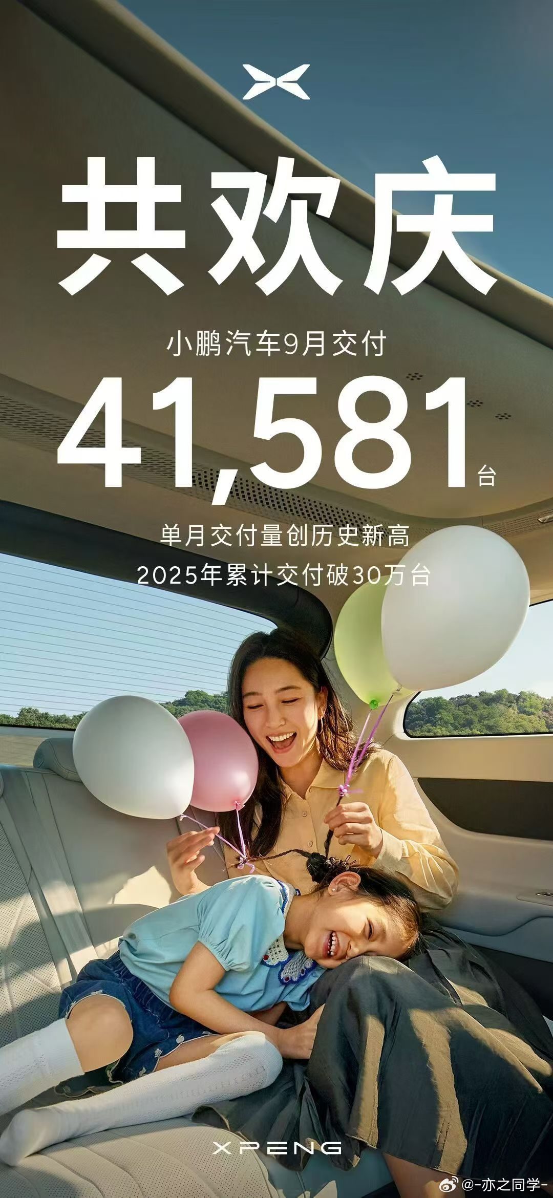 小鹏9月战报，交付41581台，单月交付创历史新高小鹏汽车汽车销量 ​​​