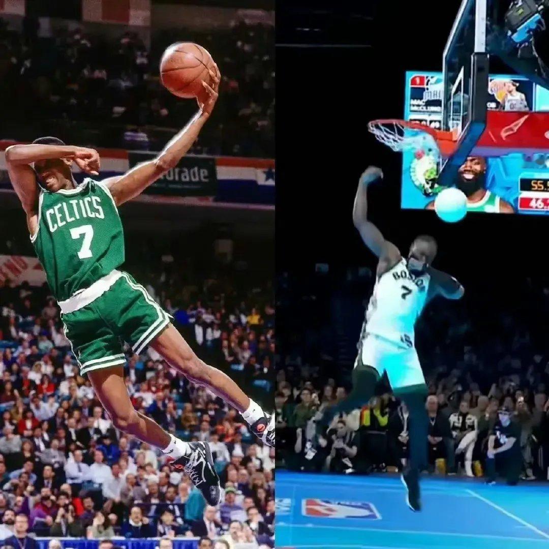 杰伦布朗说：谈到隔扣，我认为我是有史以来最伟大的扣篮手之一！看直播时候还以为你眼