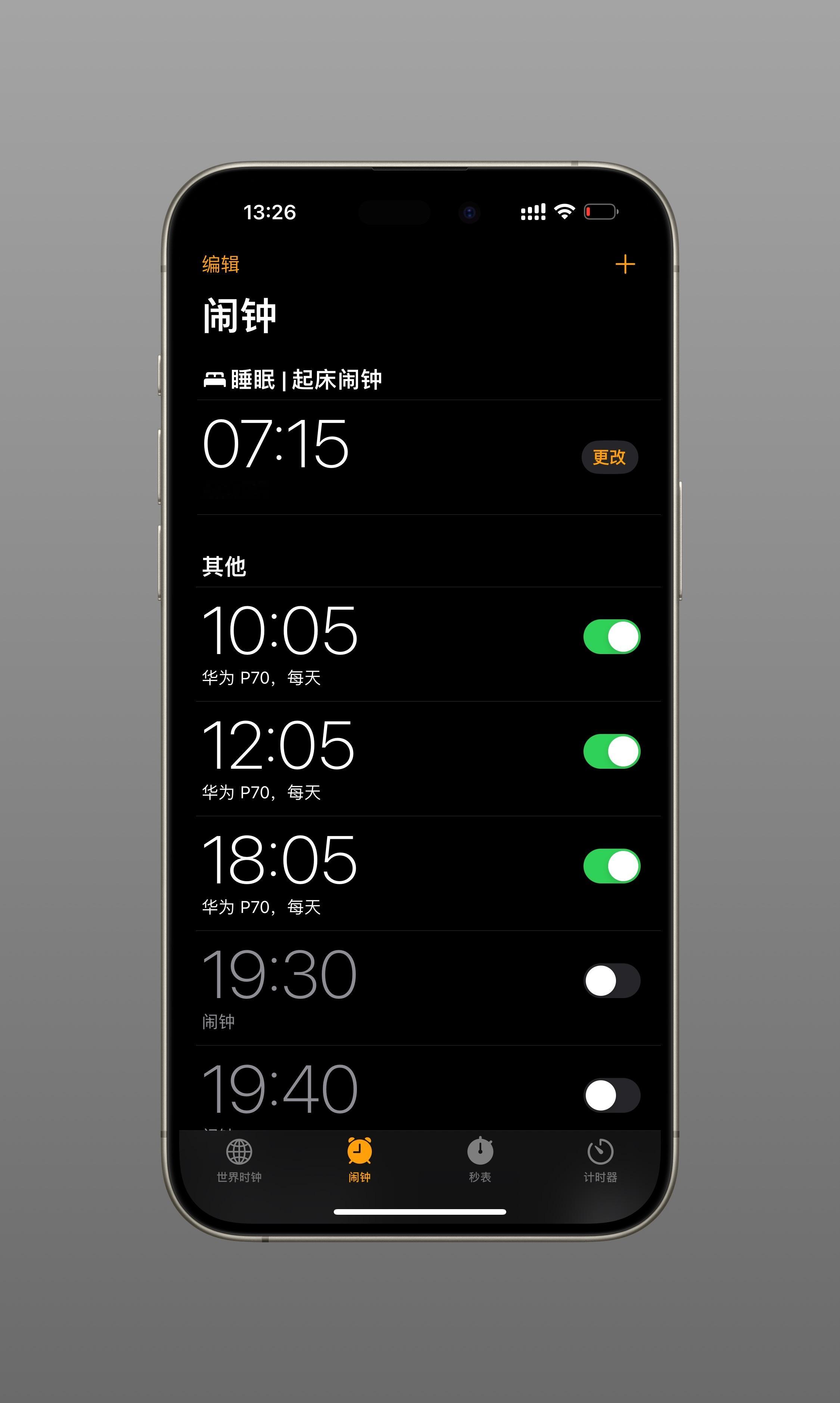 #iPhone闹钟不会识别调休# 调休不调休我不咋关心，我只关心华为 P70，每