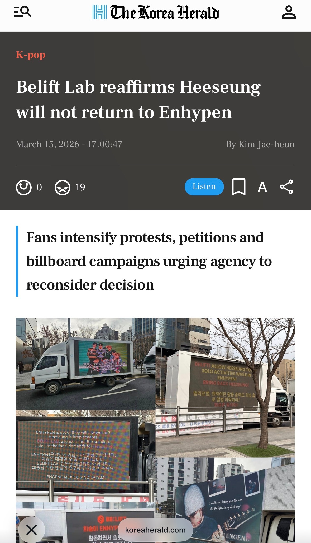 Belift Lab重申李羲承不会归队+因组合全年行程繁忙所以无法在队内进行so