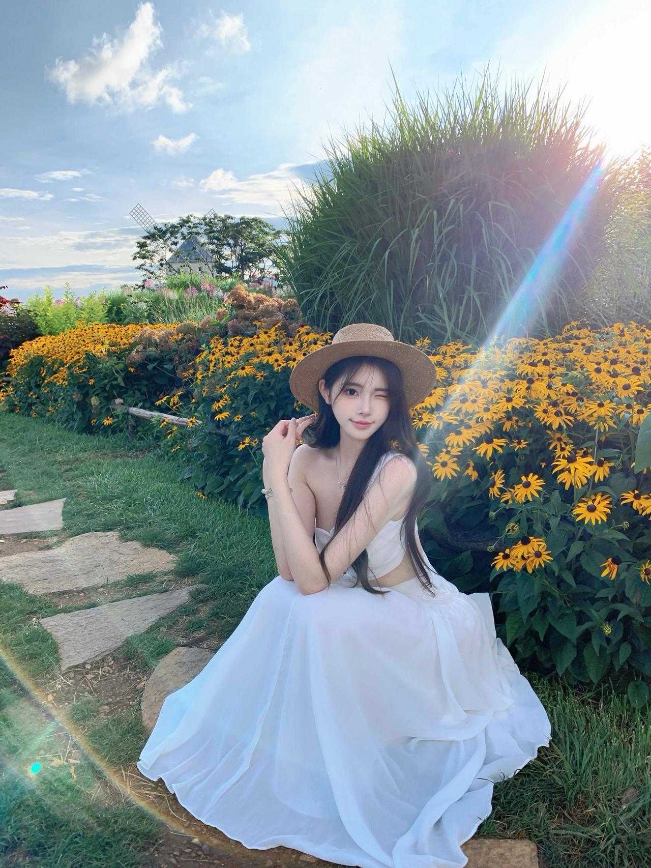 拍照 拍照姿势 花海拍照