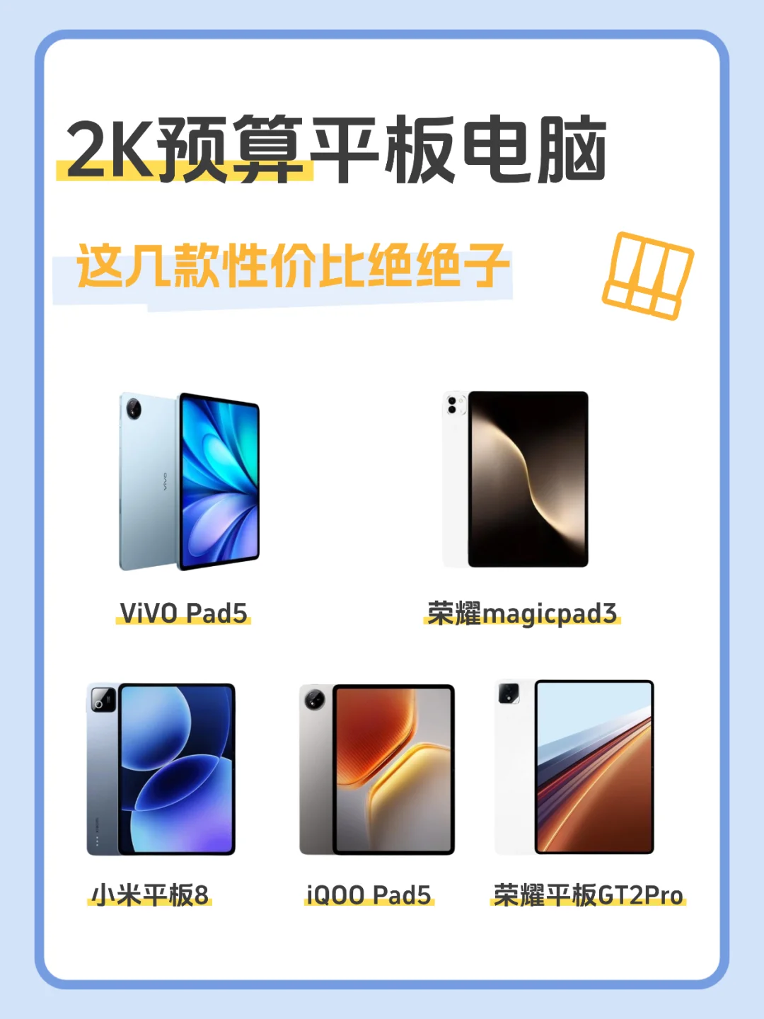 2k预算平板电脑怎么选？这几款性价比绝绝子