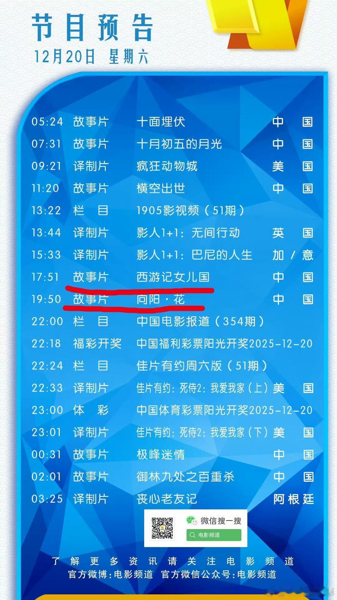 电影频道连播两部赵丽颖主演电影《西游记女儿国》《向阳·花》CCTV6连播赵丽颖主