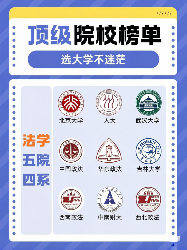 宝藏大学安利计划  法学界「顶流天团」科普帖📌✅【五院】：中国政法（行业标杆）