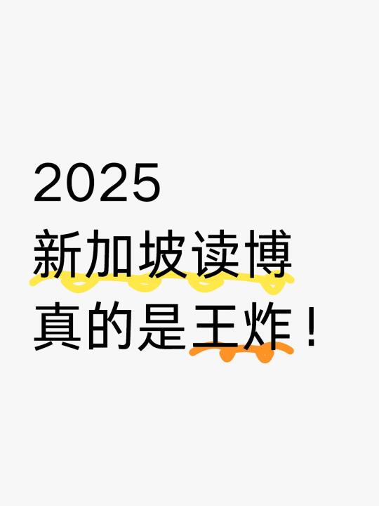 2025年海外读博，除了新加坡都将就❗️