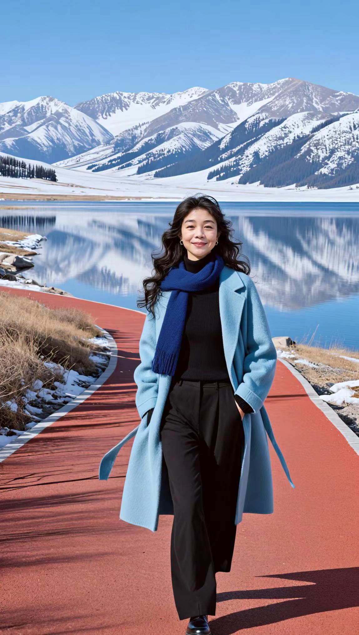 冬日。AI湖山冬日写真