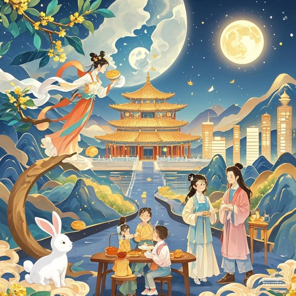 《中秋赏月赋》

时维八月，序属中秋。皎月如盘，清辉悠悠。婵娟展颜于浩渺，星斗稀