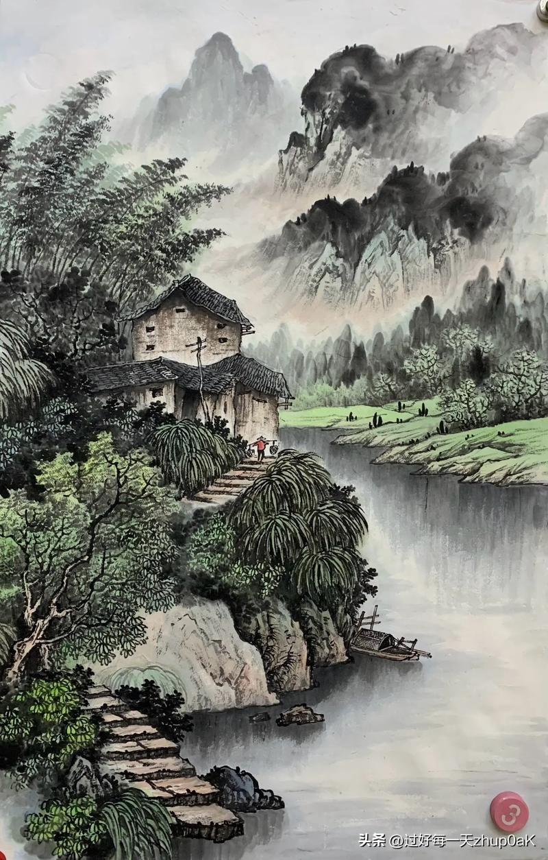 《村居》
——唐·岑参
夹岸人家临镜，
孤邨灯火悬星。
乔木千枝鹭下，
深潭百尺