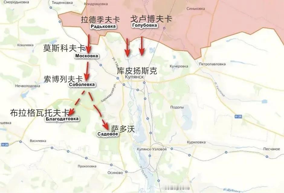 俄军在库皮扬斯克已经处于横冲直撞的状态，从北面打进城，从西面实施包围已经是所有人