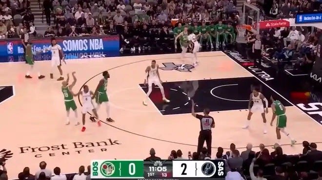 凯尔特人vs马刺全场集锦 文班带队17战16胜 总冠军真的要来了凯尔特人vs马刺