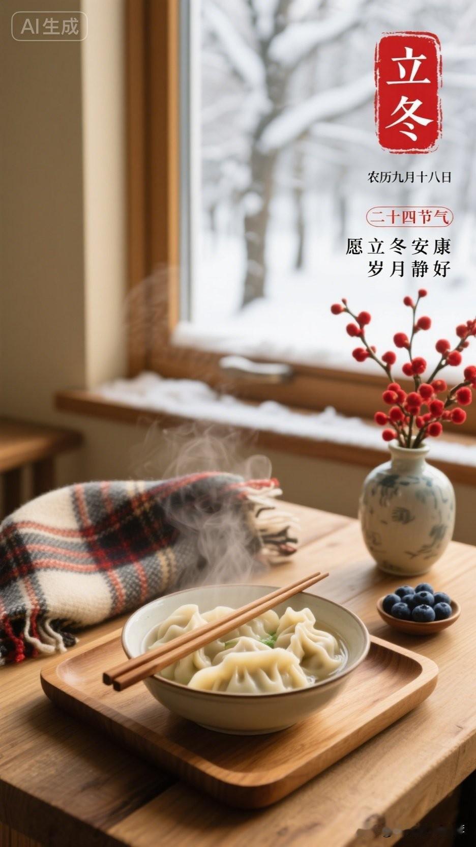 立冬到啦，愿你像冬日暖阳般温暖，生活如雪花般晶莹，快乐常伴哦！😊深秋立冬 立冬