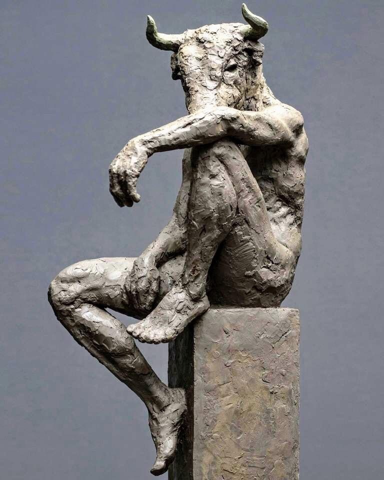 Minotaur  Clay sculpture by Erik Ebeling