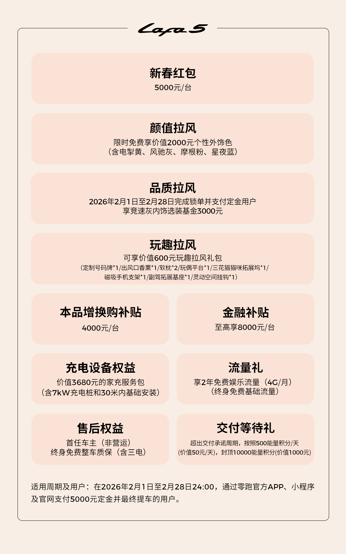🎉马年放开跑，零跑礼更好🧧零跑2月购车权益已就位👍免费享最高价值3680元