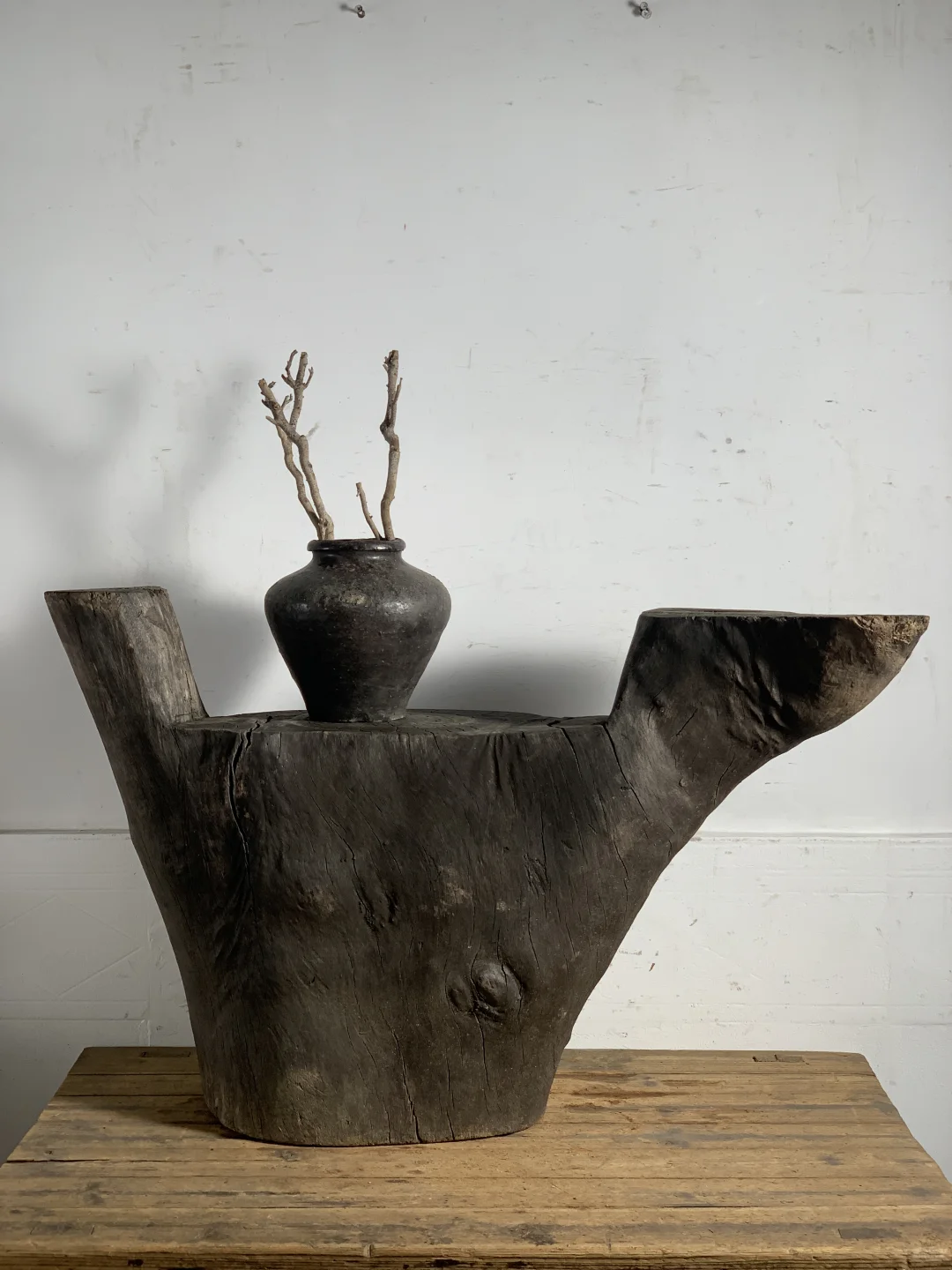 风化木凳；民宿、茶室、庭院极简侘寂家具摆件