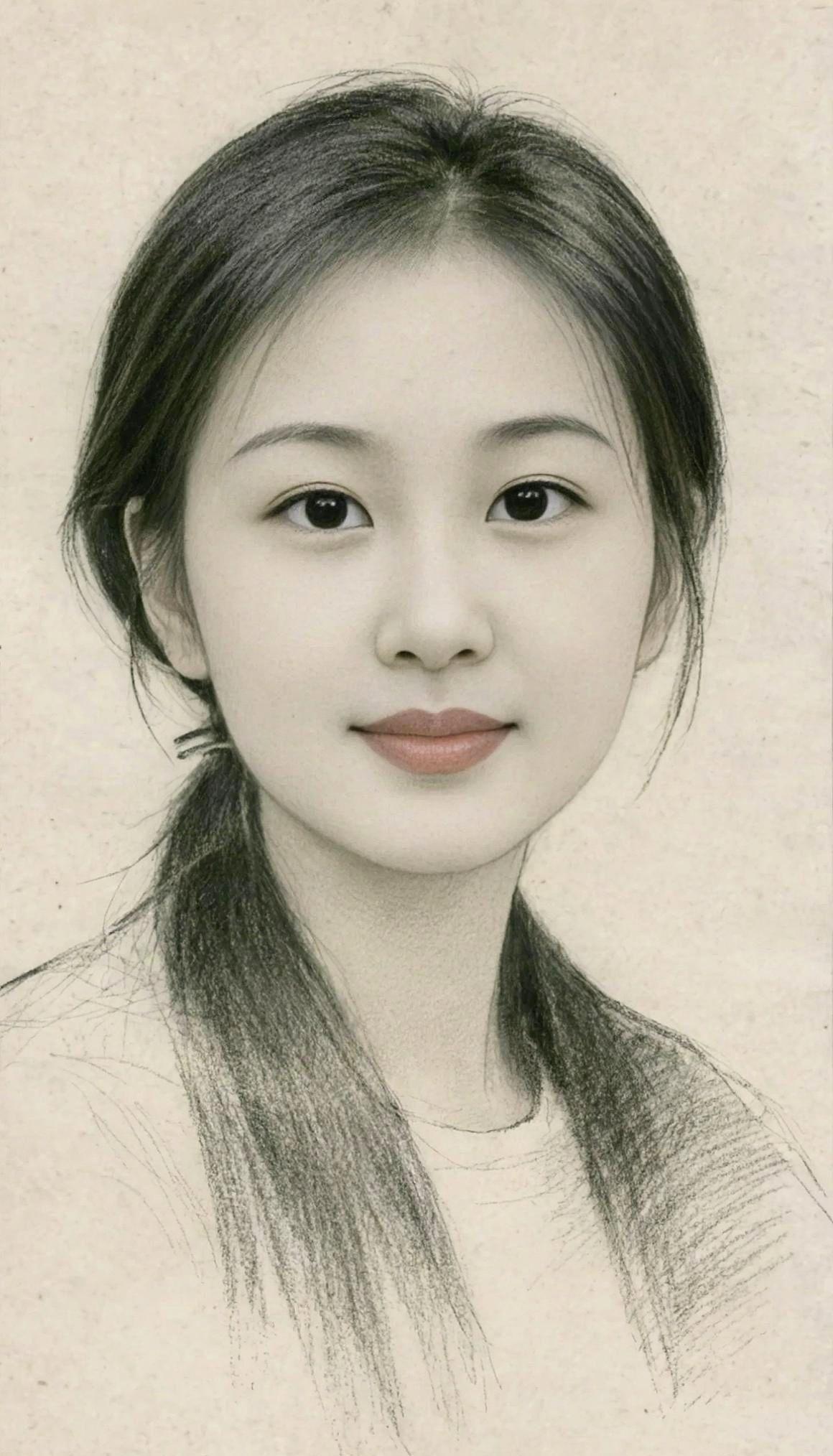 美女素描 精致素描风 素颜画像 画画人生