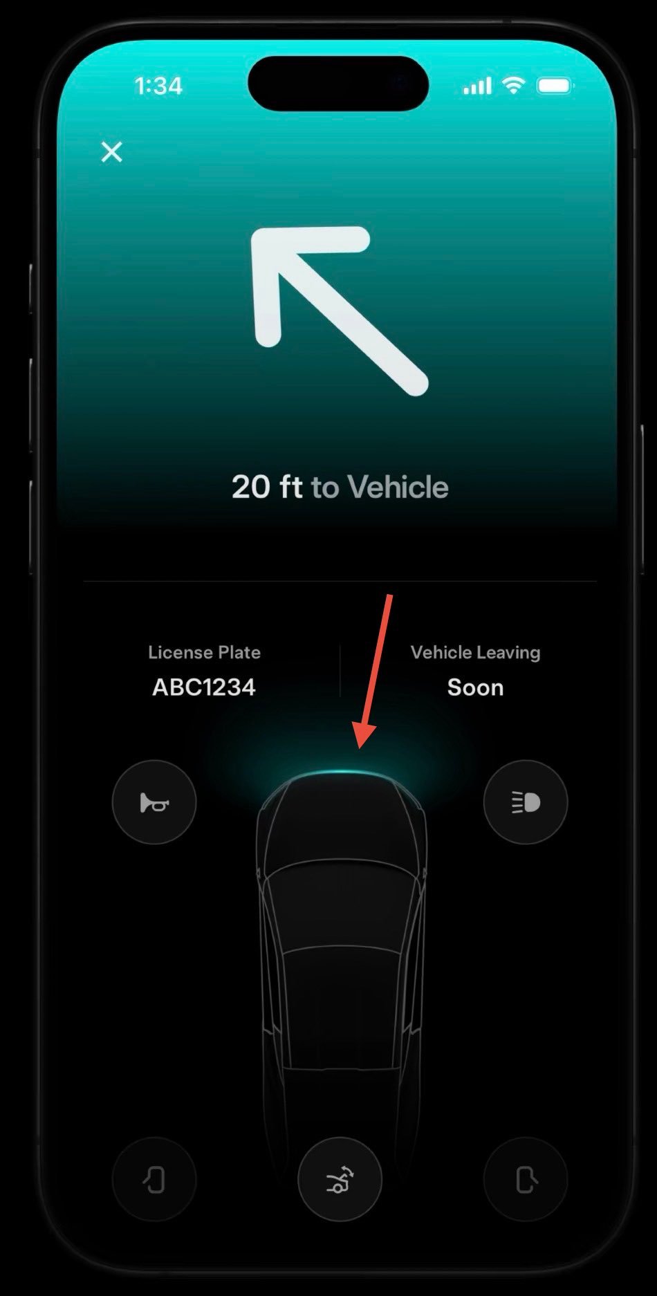 这是特斯拉Robotaxi应用在你的Cybercab到达时的样子。屏幕会发光以匹