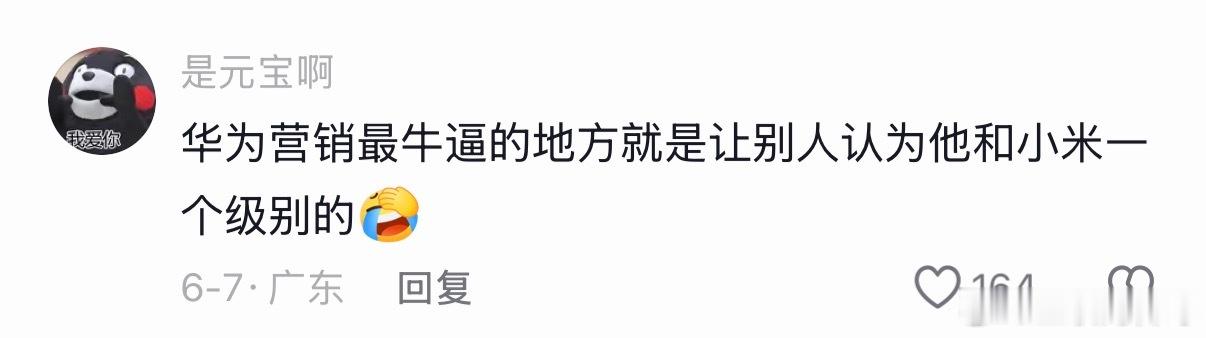 华为最牛逼的地方就是让别人认为他跟小米一个级别。。。 