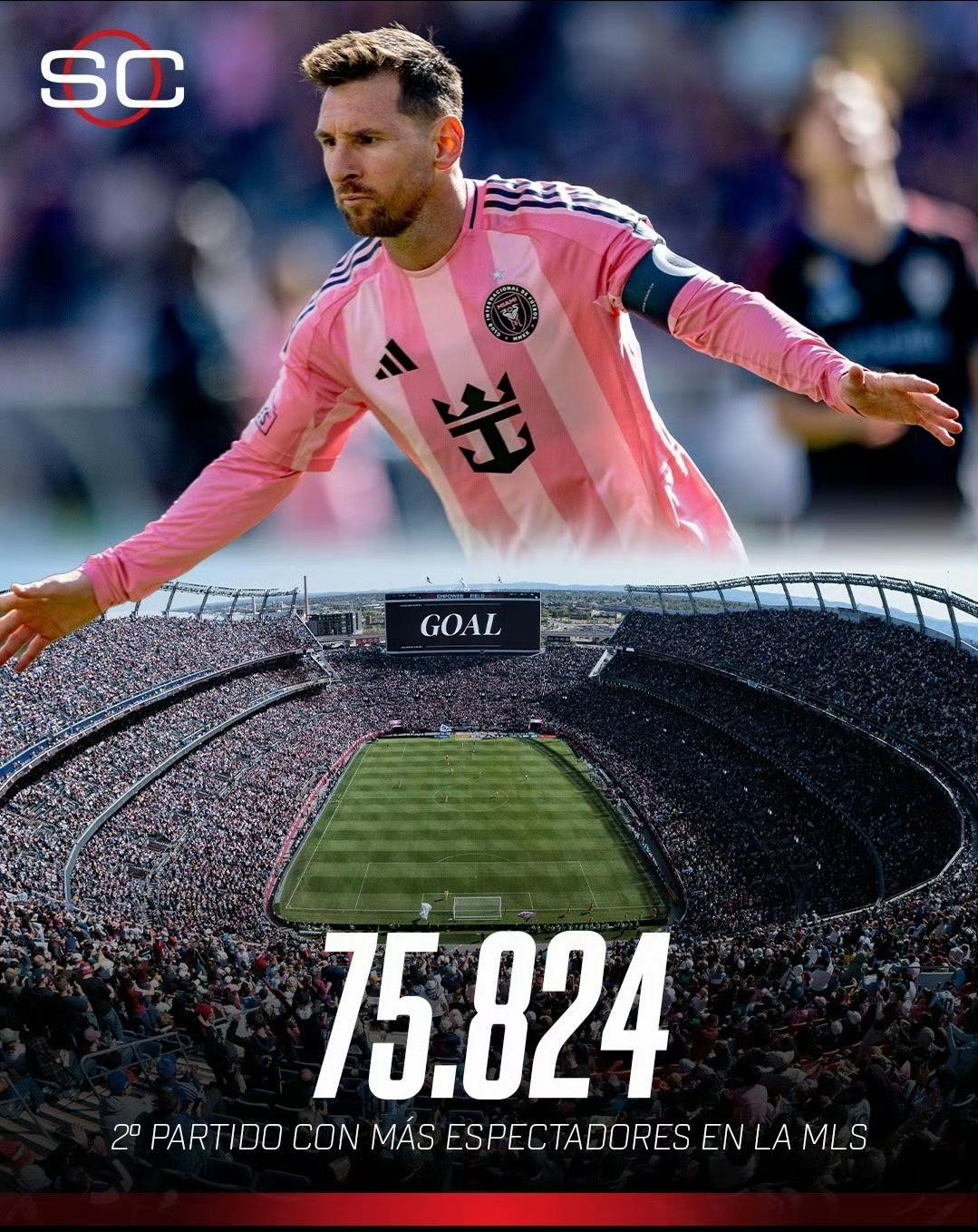 绝代双骄的较量就没停过……还是那句话，谁是Goat？
美职联，梅西2个进球，职业