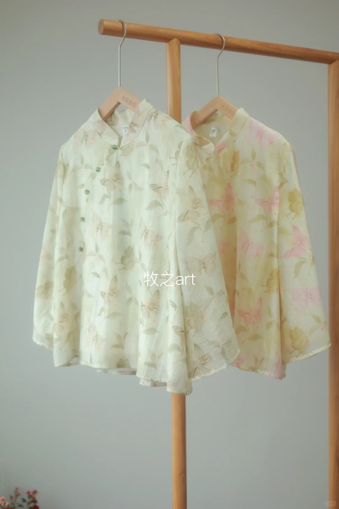 粉绿蝴蝶～｜新中式上衣