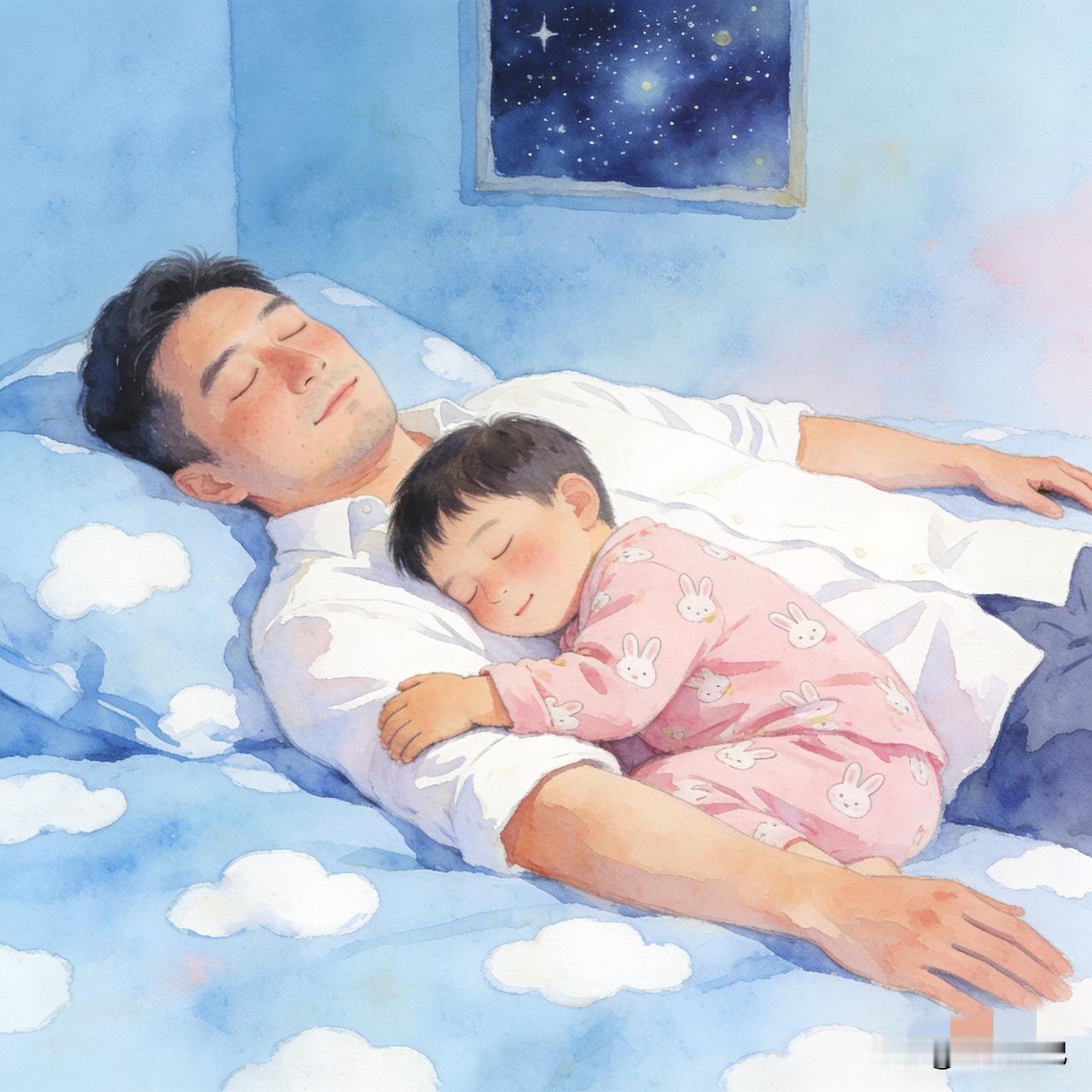 ‘谁家的儿子天天睡觉还要人陪’。每天睡觉都要和我们睡在一起，有时候让他睡自己房间