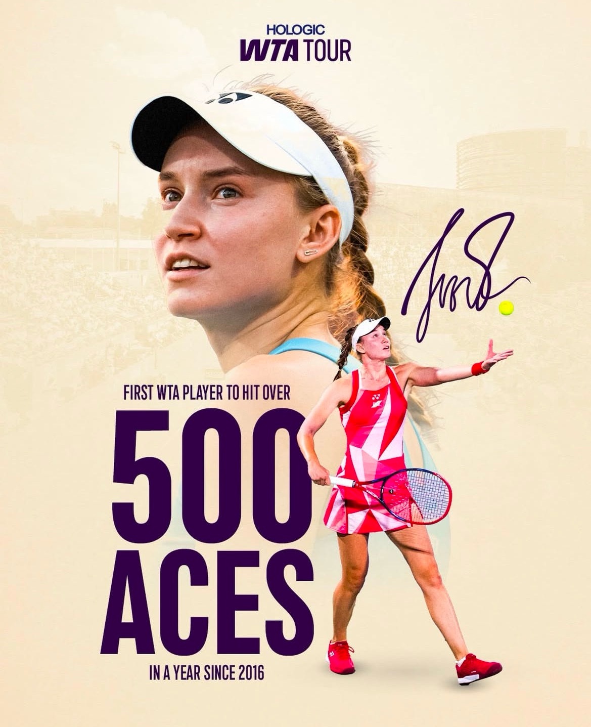 网球talking大会 莱巴金娜曾为2016年以来首个单赛季发球ACE超过500