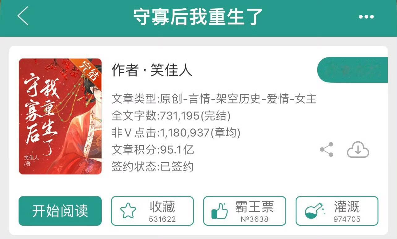 小说推荐：《守寡后我重生了》 作者:笑佳人简评：娇气公主vs糙汉将军，女主重生，