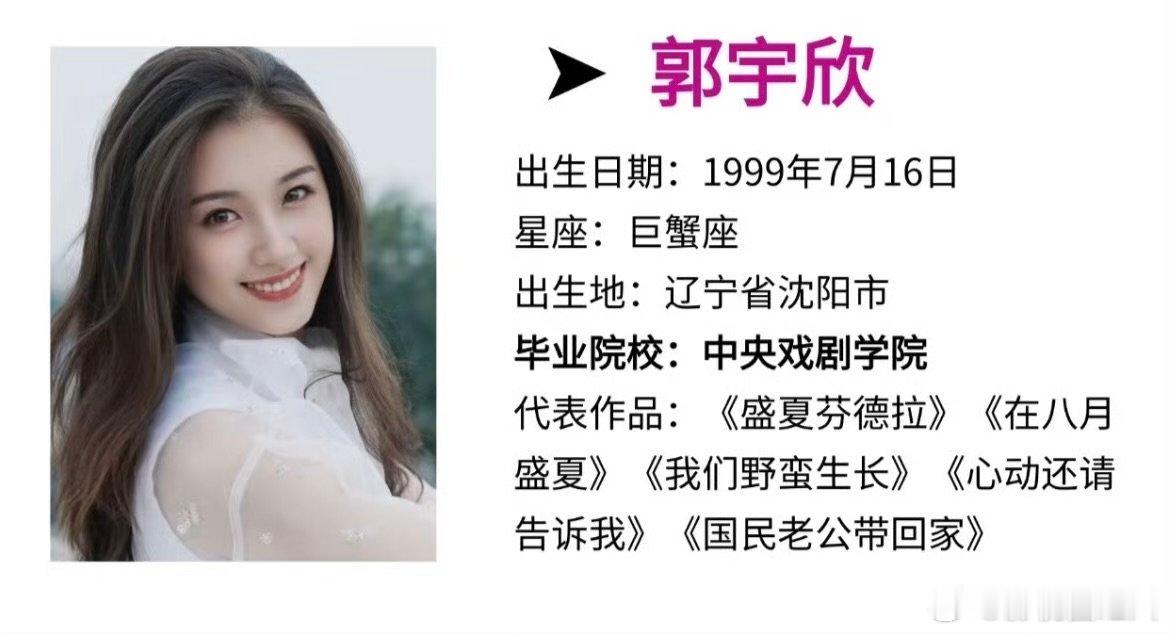 郭宇欣学历郭宇欣的学历 郭宇欣的学历，戏剧教育专业曝郭宇欣称非科班的抢了科班的戏