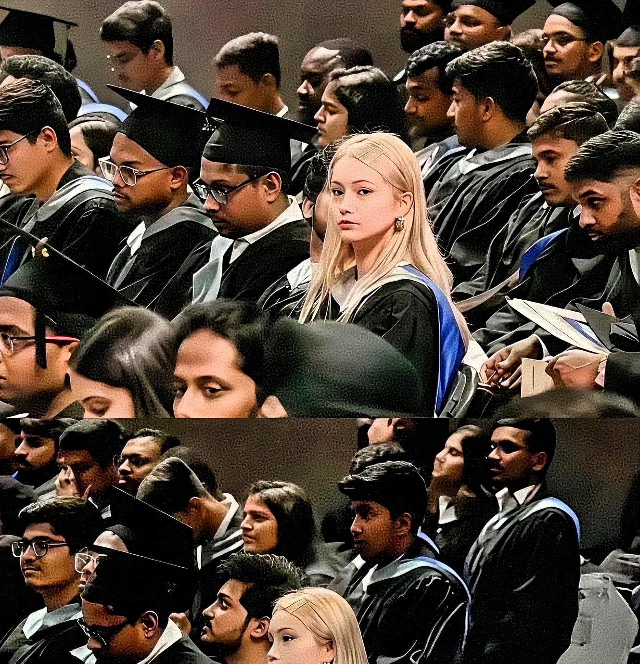 这张中国女孩的照片，在外网传疯了，各国网友吵成一片。金发亮眼的中国姑娘，置身满是