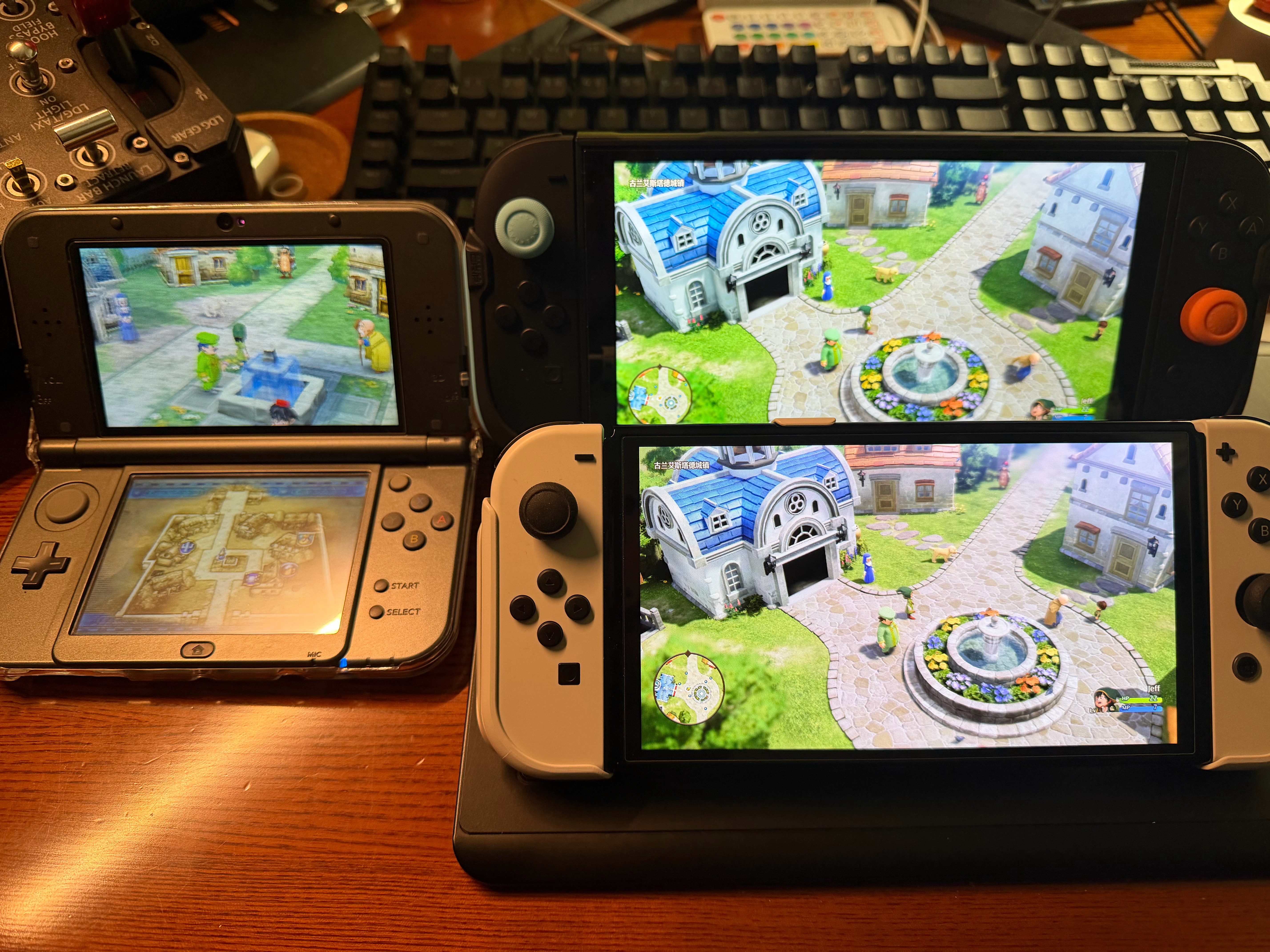 祖孙三代掌机玩同一个游戏 