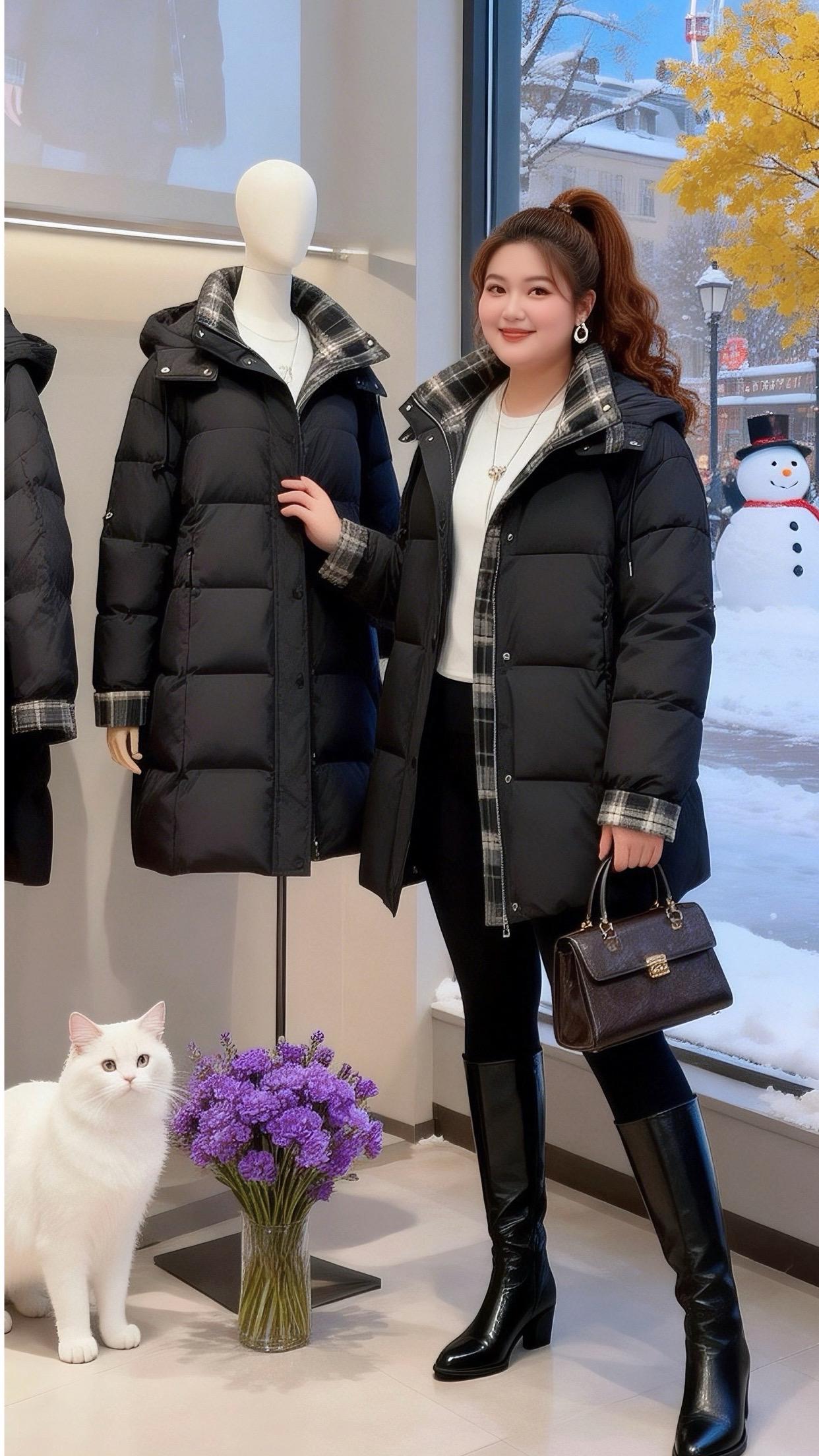 大码女装保暖外套 高级感穿搭 肉肉女孩的冬季有效穿搭冬日穿搭一周不重样