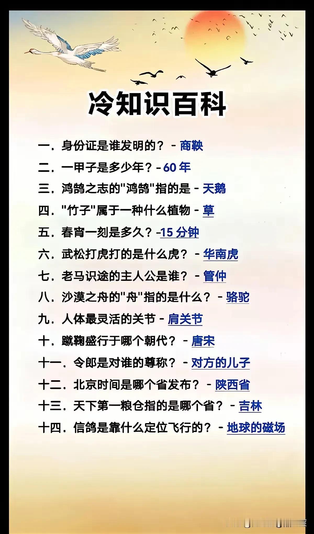 必知的冷知识冷知识打卡 冷知识学一点 冷知识都知道 过硬的冷知识