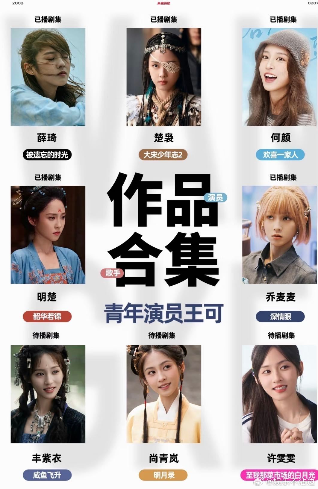 王可走过的每一步都作数花少小妹王可的花期来了 一张张角色海报，写满她的成长轨迹 