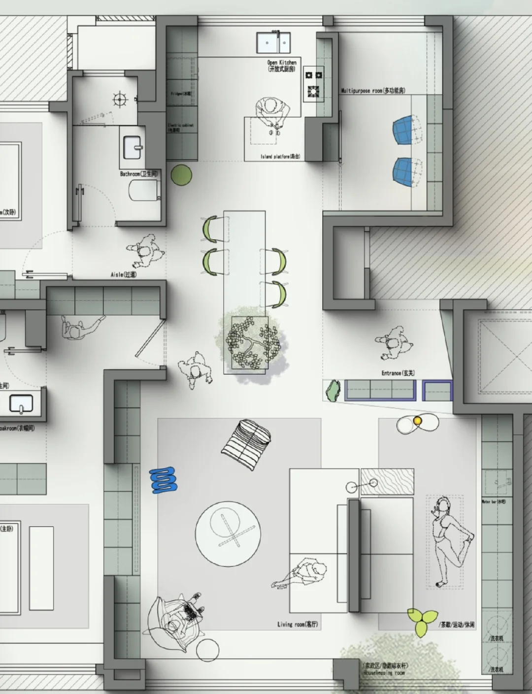 户型优化第21期｜124平的哇塞大平层｜4版方案