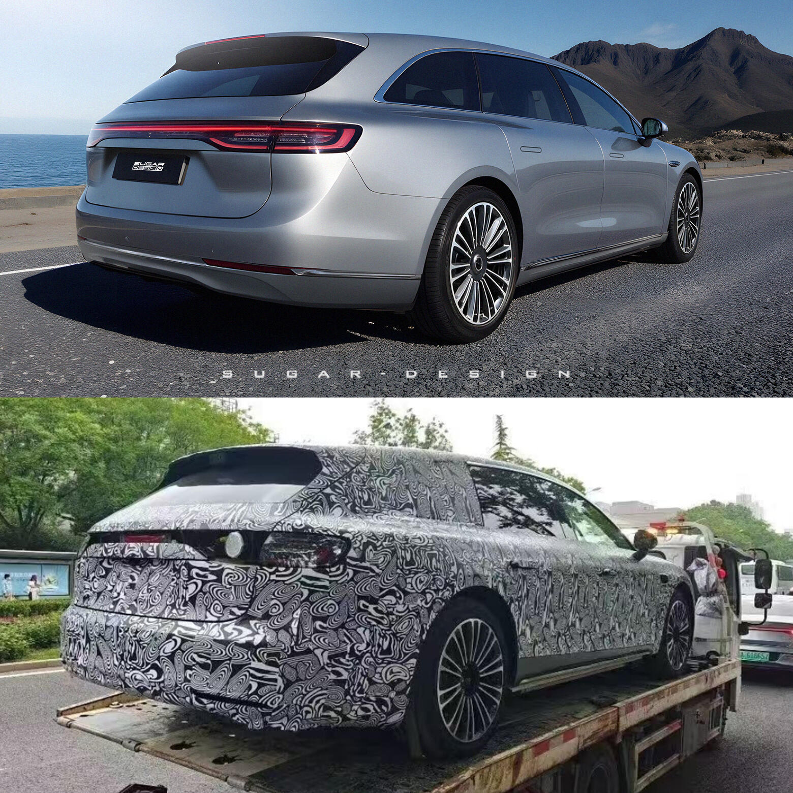 享界S9要出旅行车了从谍照看，尾灯造型和S9轿车版本是不一样的，更接近M8那种，