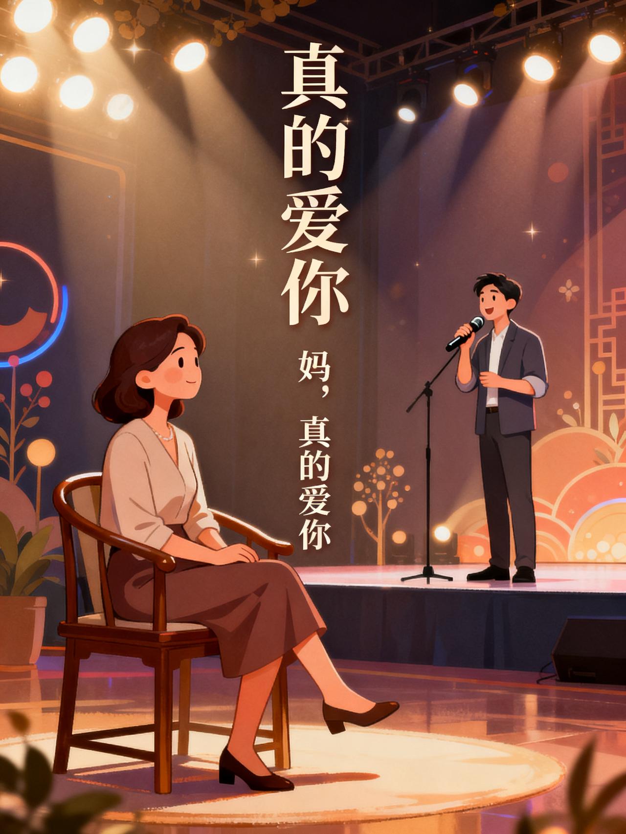 原来跟妈妈说“我爱你”，一点都不丢人
那天演出前我彩排了三遍，每次唱到《真的爱你