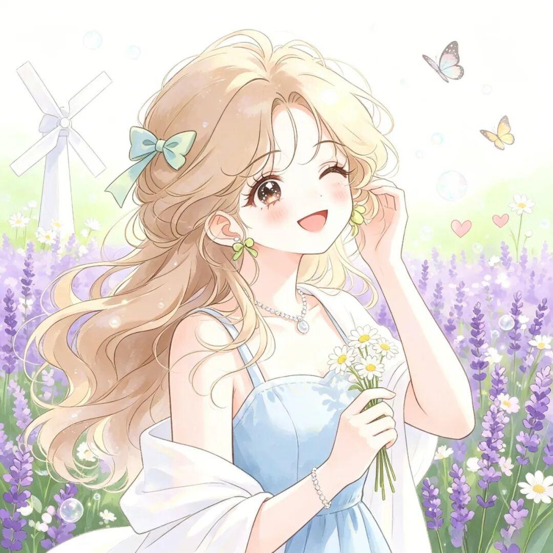 女生头像｜阳光漫过花田，美好如期而至