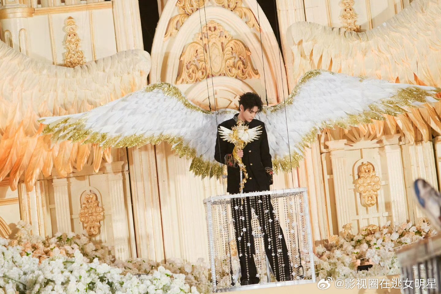 田栩宁羽落金光花海环绕 羽落金光，花海环绕 