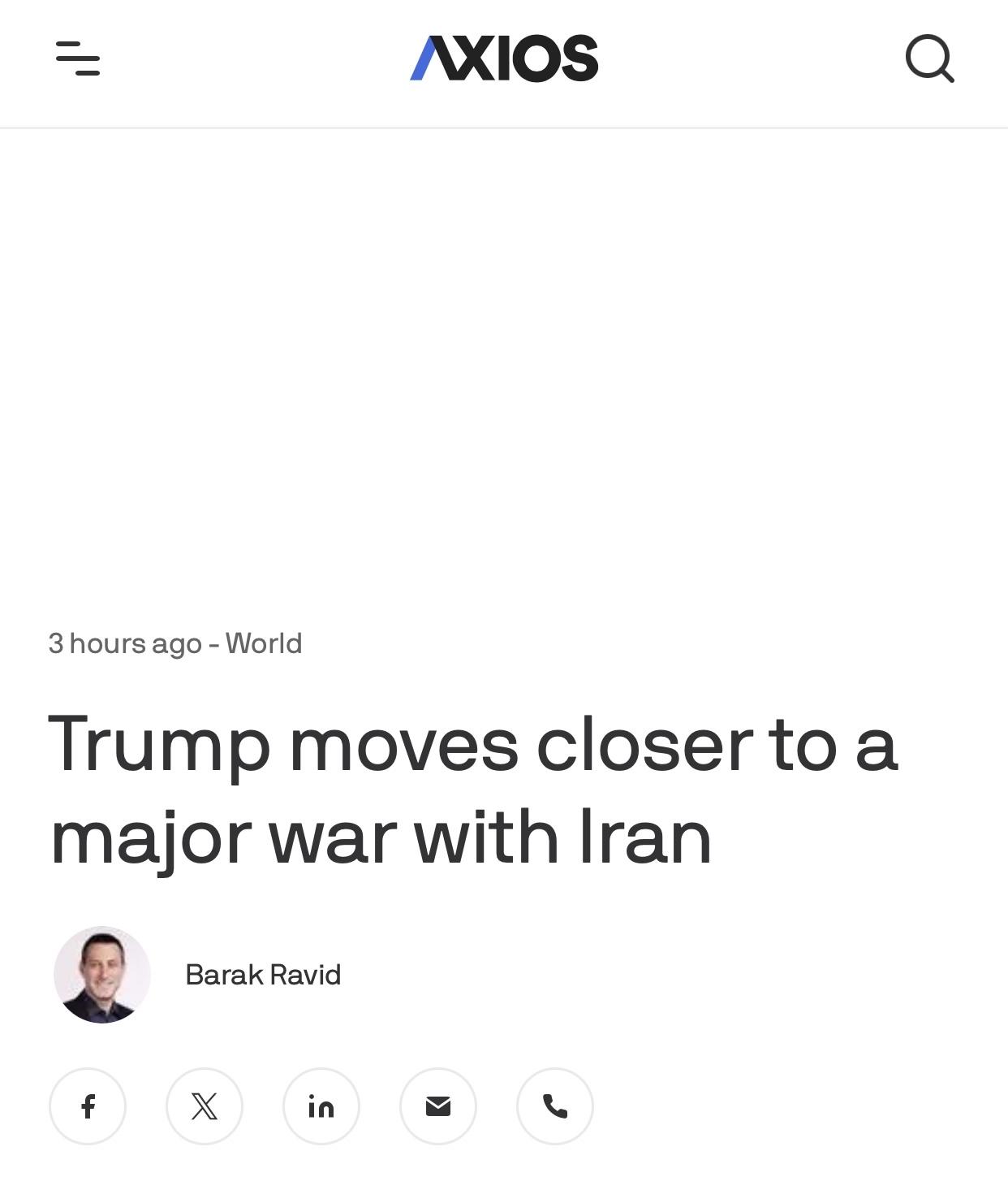 美媒：特朗普对伊朗发动大规模军事行动”很快爆发”

美国媒体AXIOS官网2月1