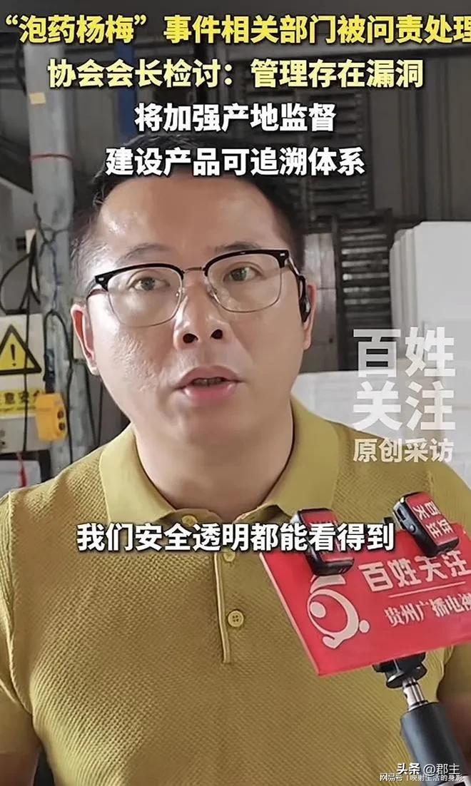 漳州杨梅协会会长曾行贵发声：“杨梅泡药事件是外地流动客商所为，属于个人行为，并非