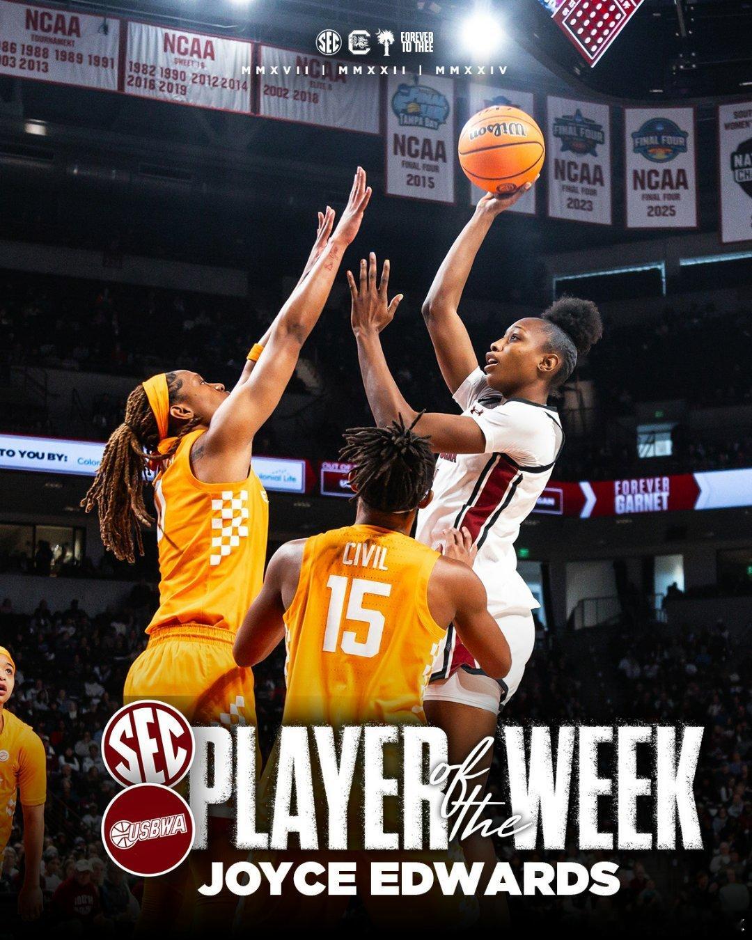 SEC联盟第14周表现奖（2025-2026赛季）。NCAA男篮最佳球员：Lab