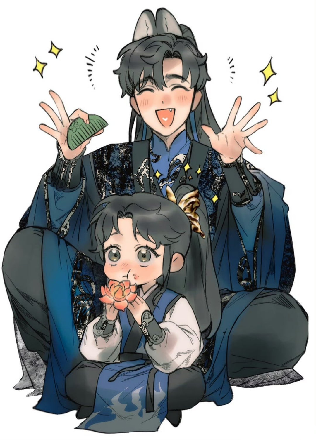 二哈和他的白猫师尊燃晚馋嘴小猫和宠溺小狗，太萌了\(//∇//)\ 