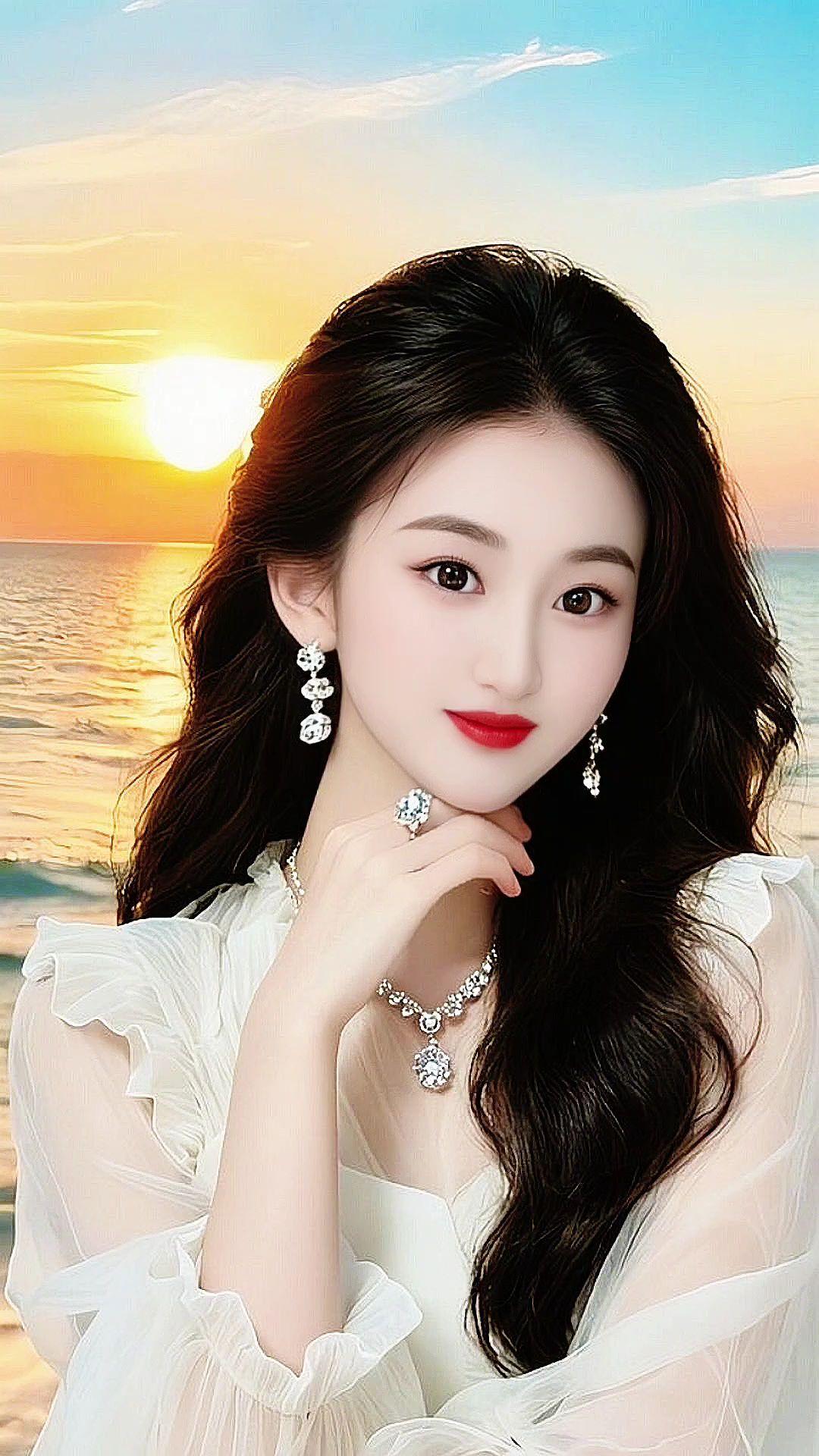 美出温柔感 晚霞写真 美女与夕阳 海边落日氛围感 优雅永不过时