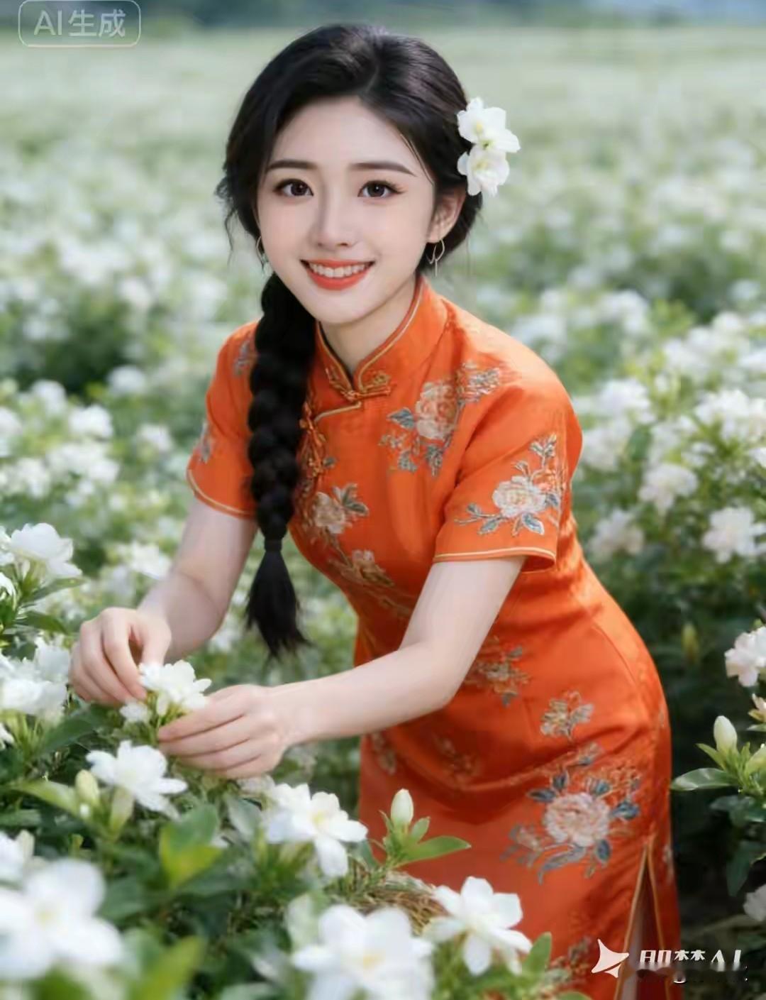 出水芙蓉，秀色可餐 
冰肌玉骨，明眸皓齿，
天生丽质，国色天香，
橘衫茉莉，花田