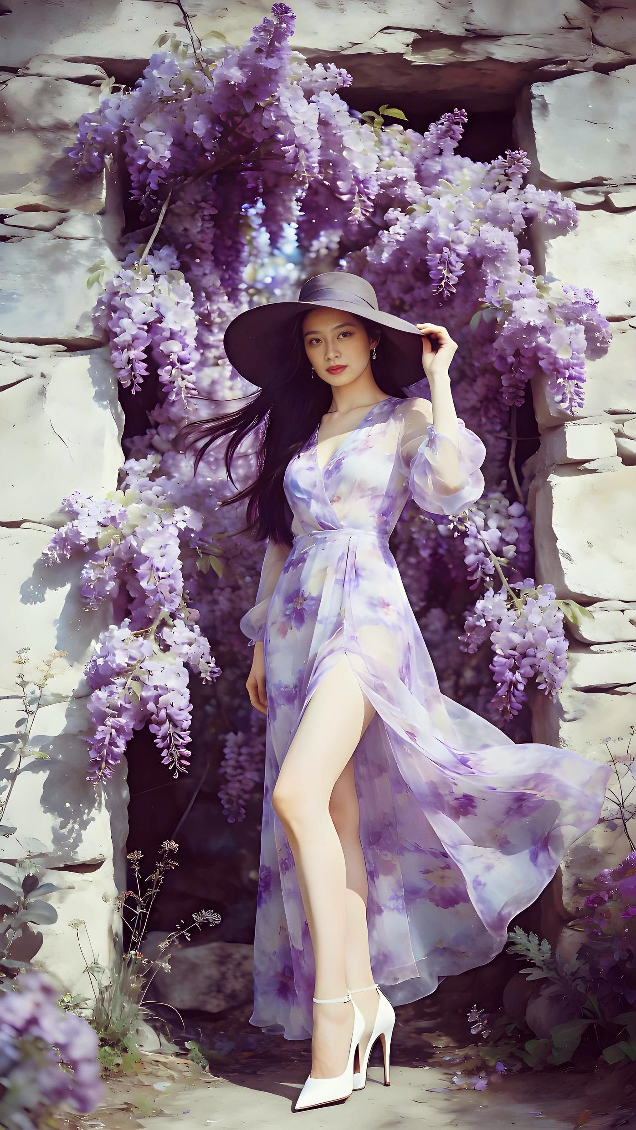 AI绘画可以多惊艳绘画,让你惊艳的哪些? ai艺术是不是先锋艺术 
紫衣倩影，花