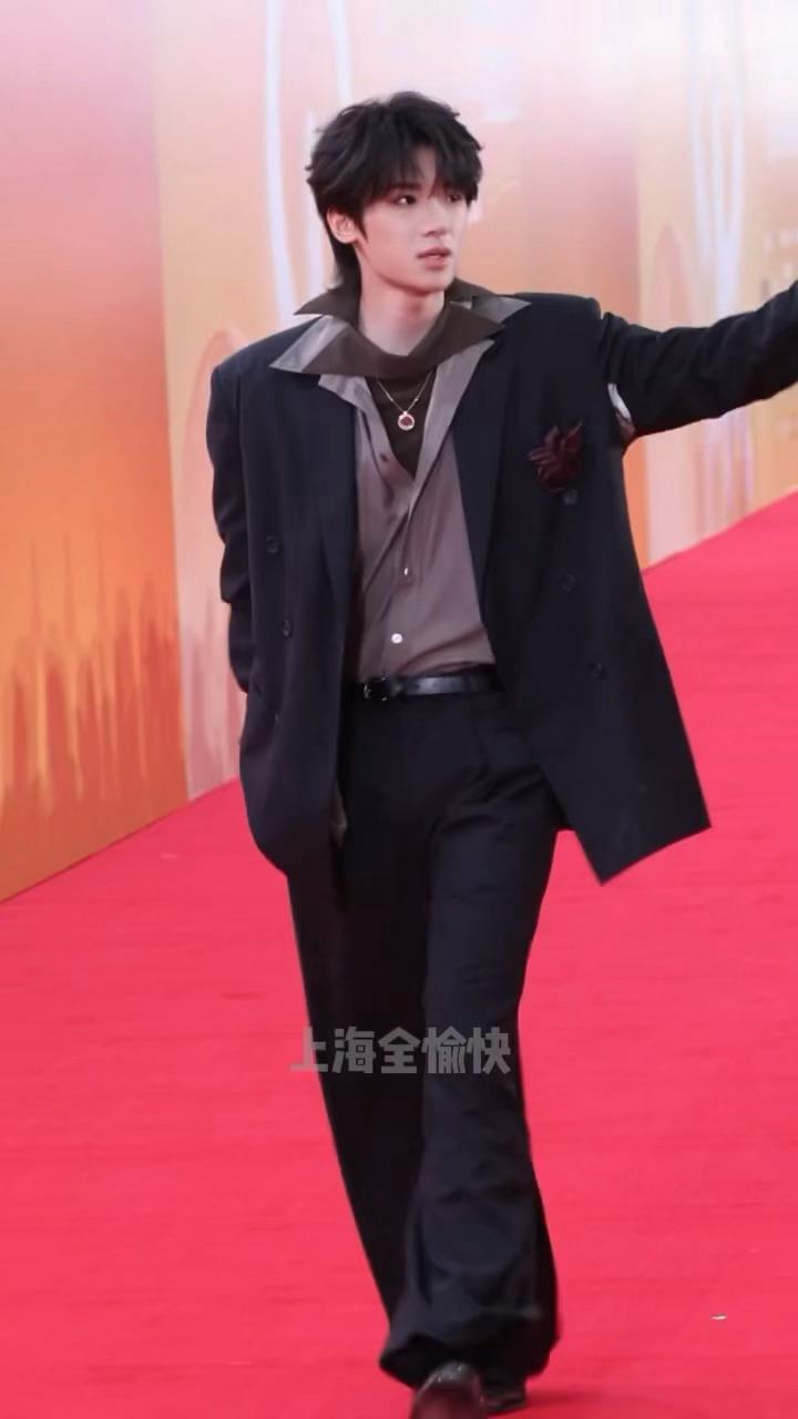红毯男神来的张峻豪在红毯上转了一圈张峻豪走红毯也不忘比心