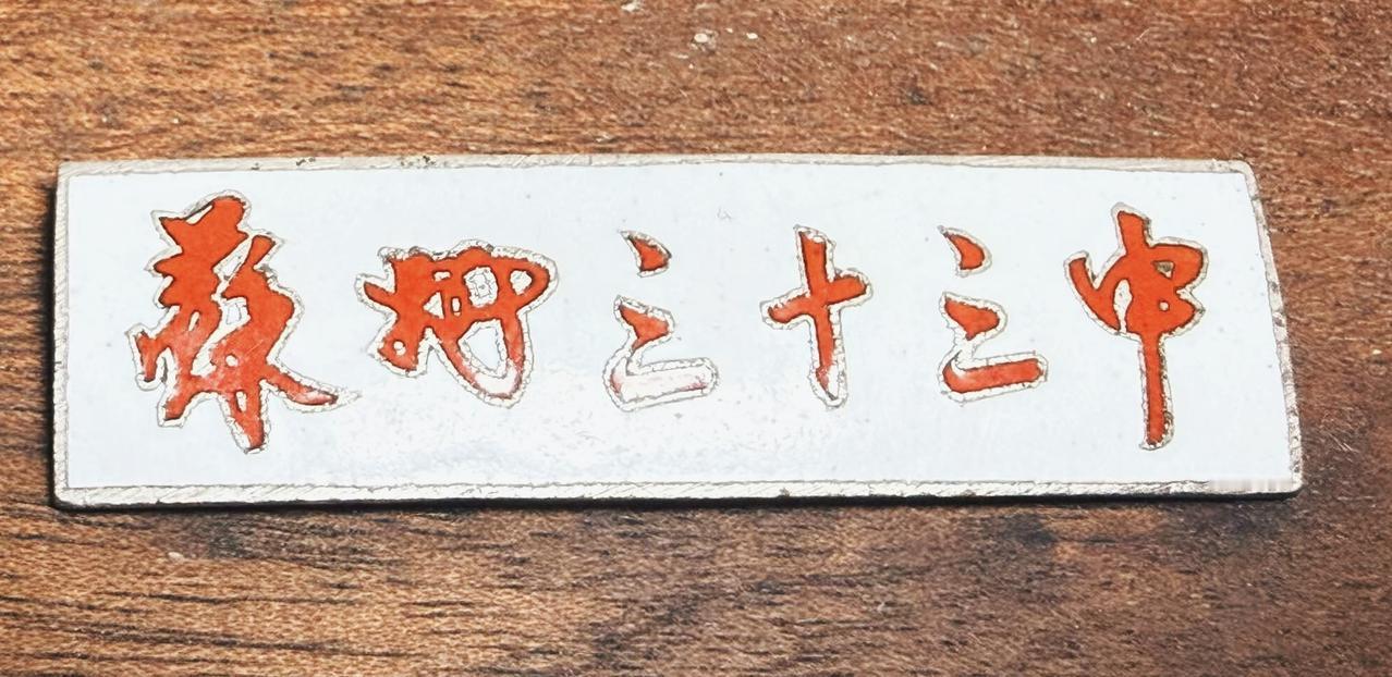 我有一枚超珍贵的珐琅彩老校徽，是《苏州三十三中》的。珐琅彩工艺在这枚校徽上体现得