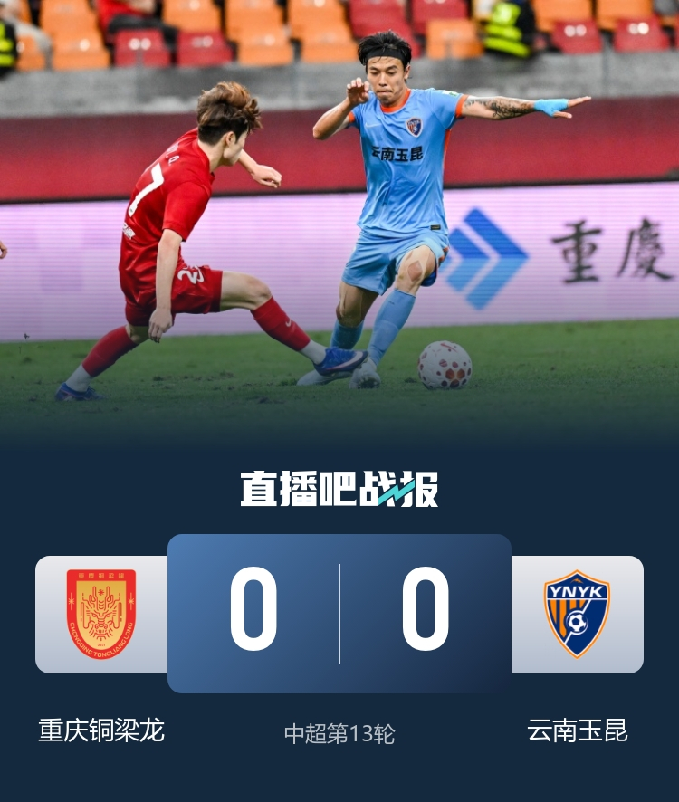 5月20日讯 北京时间5月20日20:00，中超第13轮，重庆铜梁龙在龙兴足球场