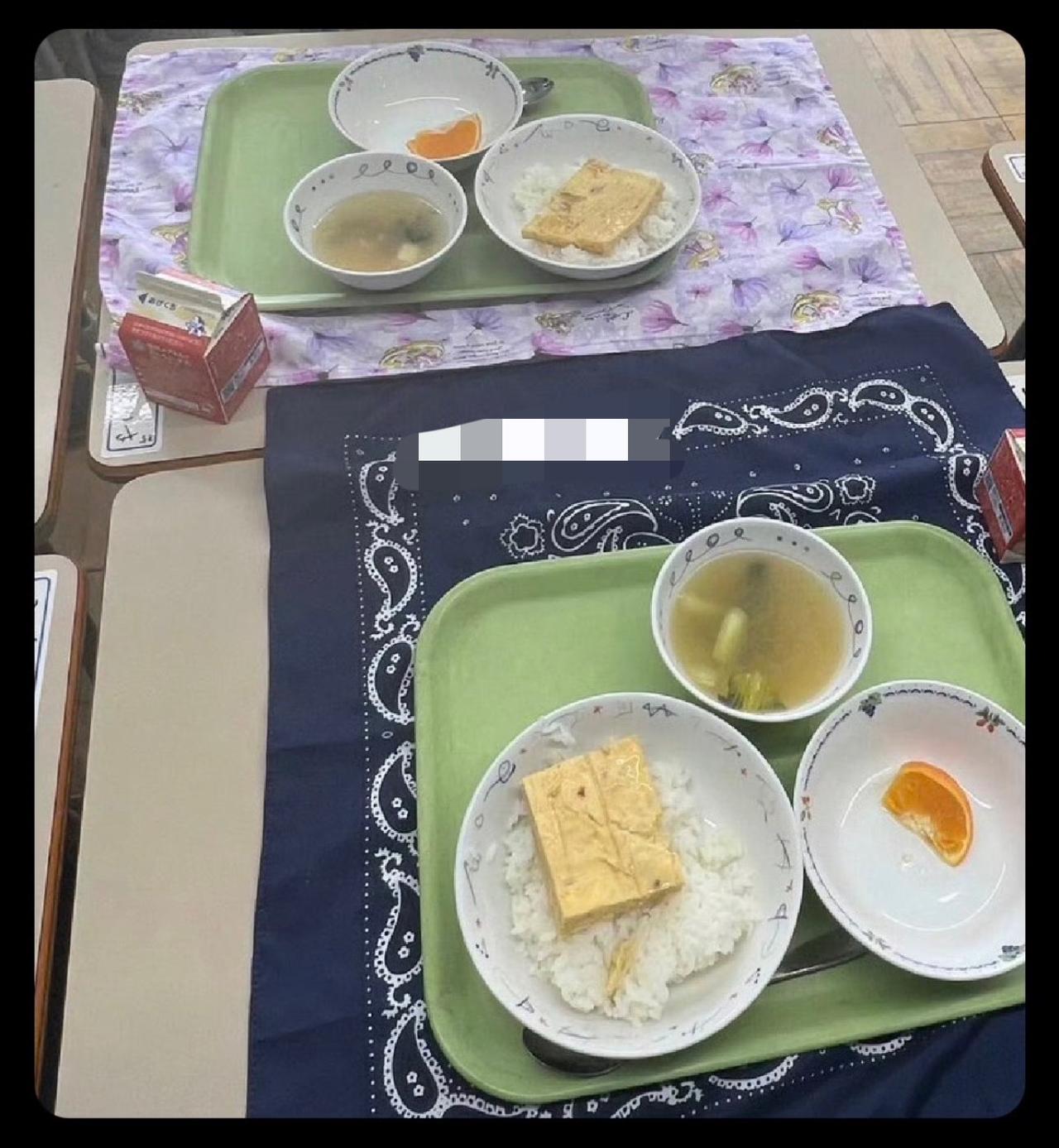 哈哈哈哈哈哈，日本小学的午餐？这也太寒酸了吧，不仅营养不够，连温饱都没有达到啊！