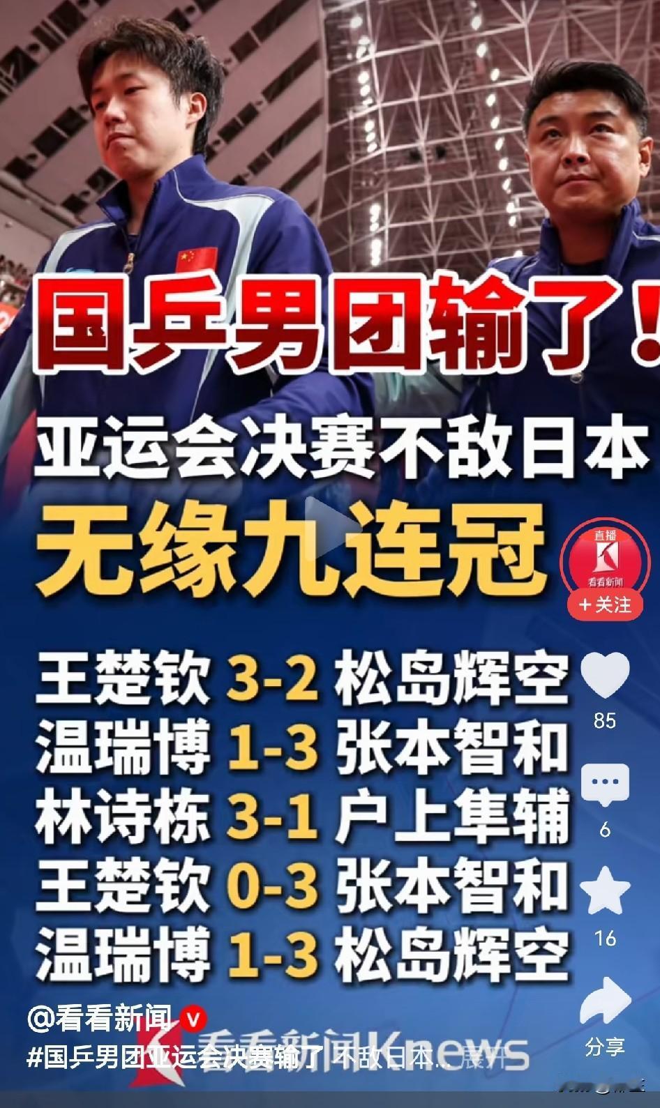 国兵崩得太快了！曾经亚洲、世界的霸主就这样被日本队战胜了。
最让人意外的还是张本